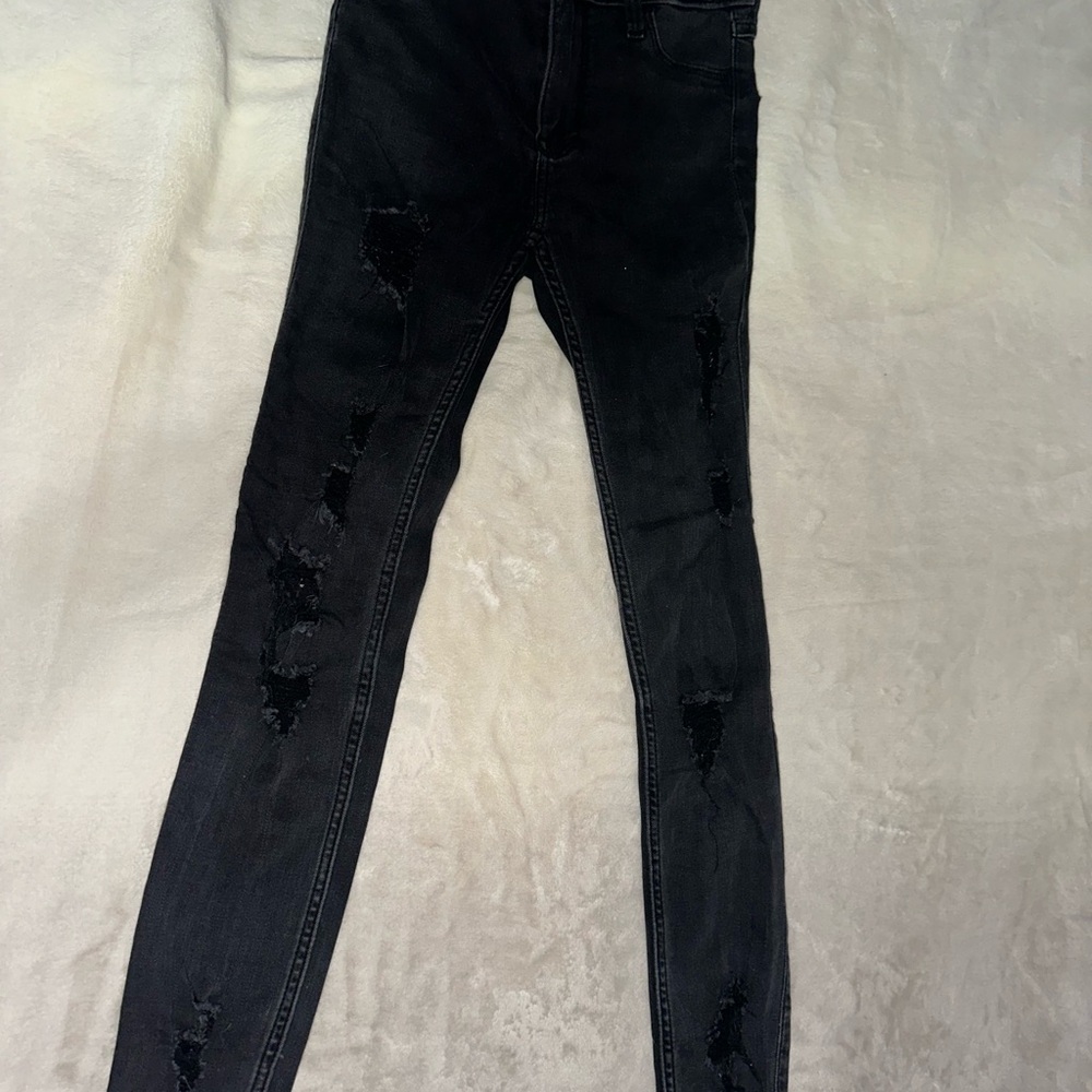 Hollister Black Distressed Jeggings